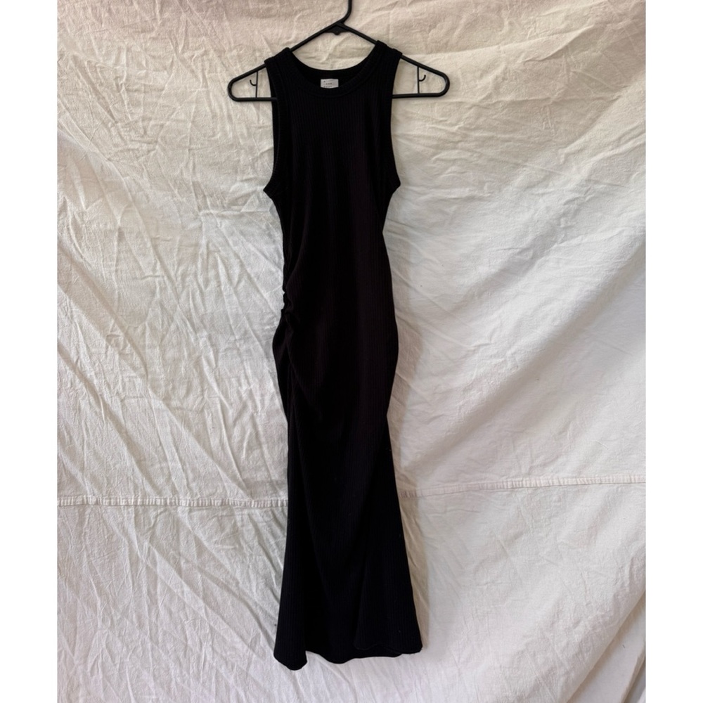 NWOT A New Day black ribbed stretchy ruched midi dress